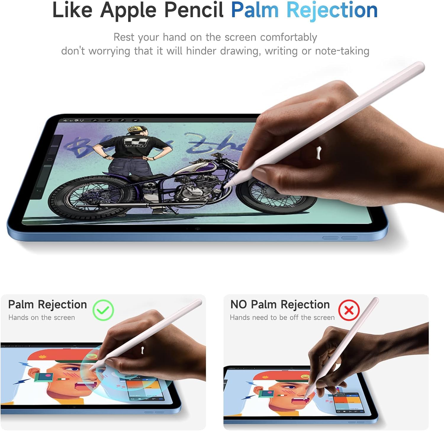Apple Pencil 2nd Generation Stylus for iPad (2018-2024) - Magnetic Wireless Charging, Tilt & Pressure Sensitivity with Palm Rejection - Compatible with iPad Pro 11