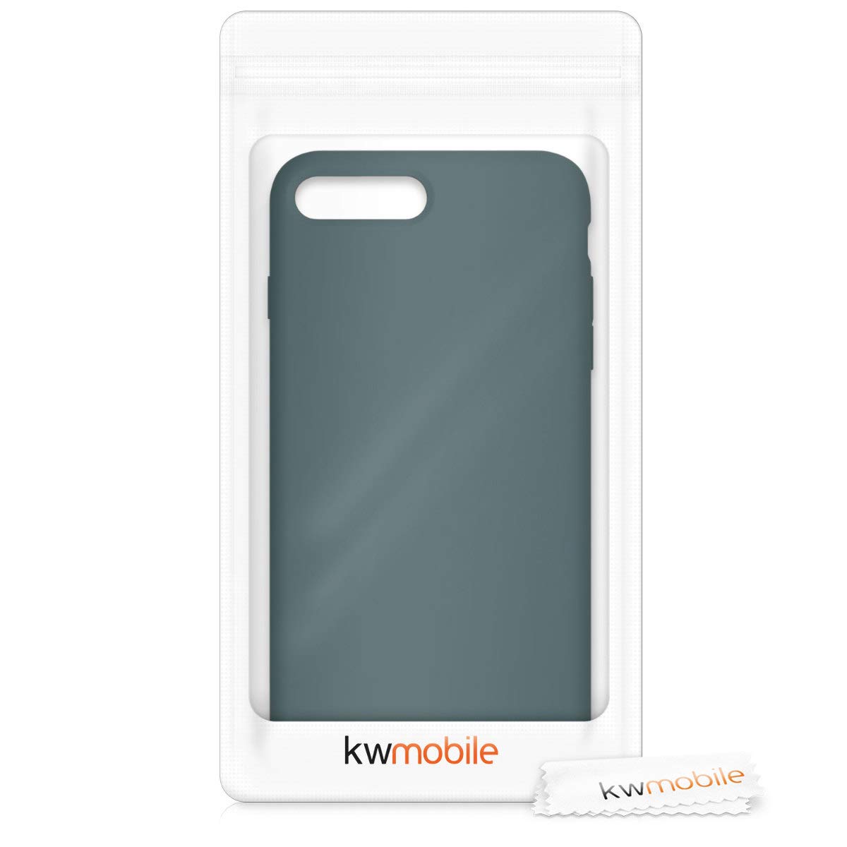 kwmobile Premium TPU Silicone Case for Apple iPhone 7 Plus/iPhone 8 Plus - Shockproof Protective Phone Cover with Soft Matte Finish in Dark Slate - Perfect for Everyday Use, Work & Travel Protection