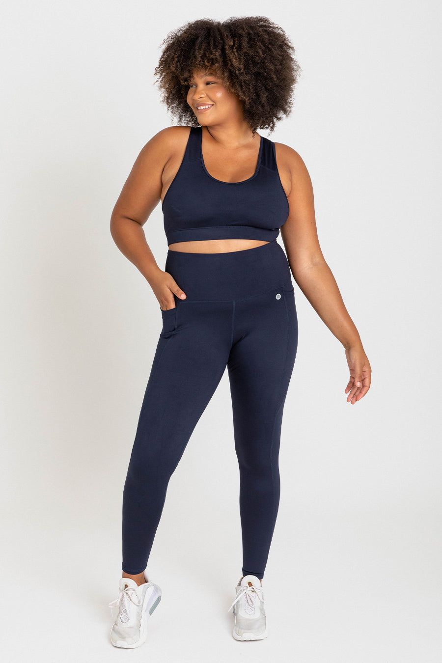 High Waist Yoga Leggings for Women - Navy Blue Workout Running Training Pants - Perfect for Gym, Pilates & Lounge Wear