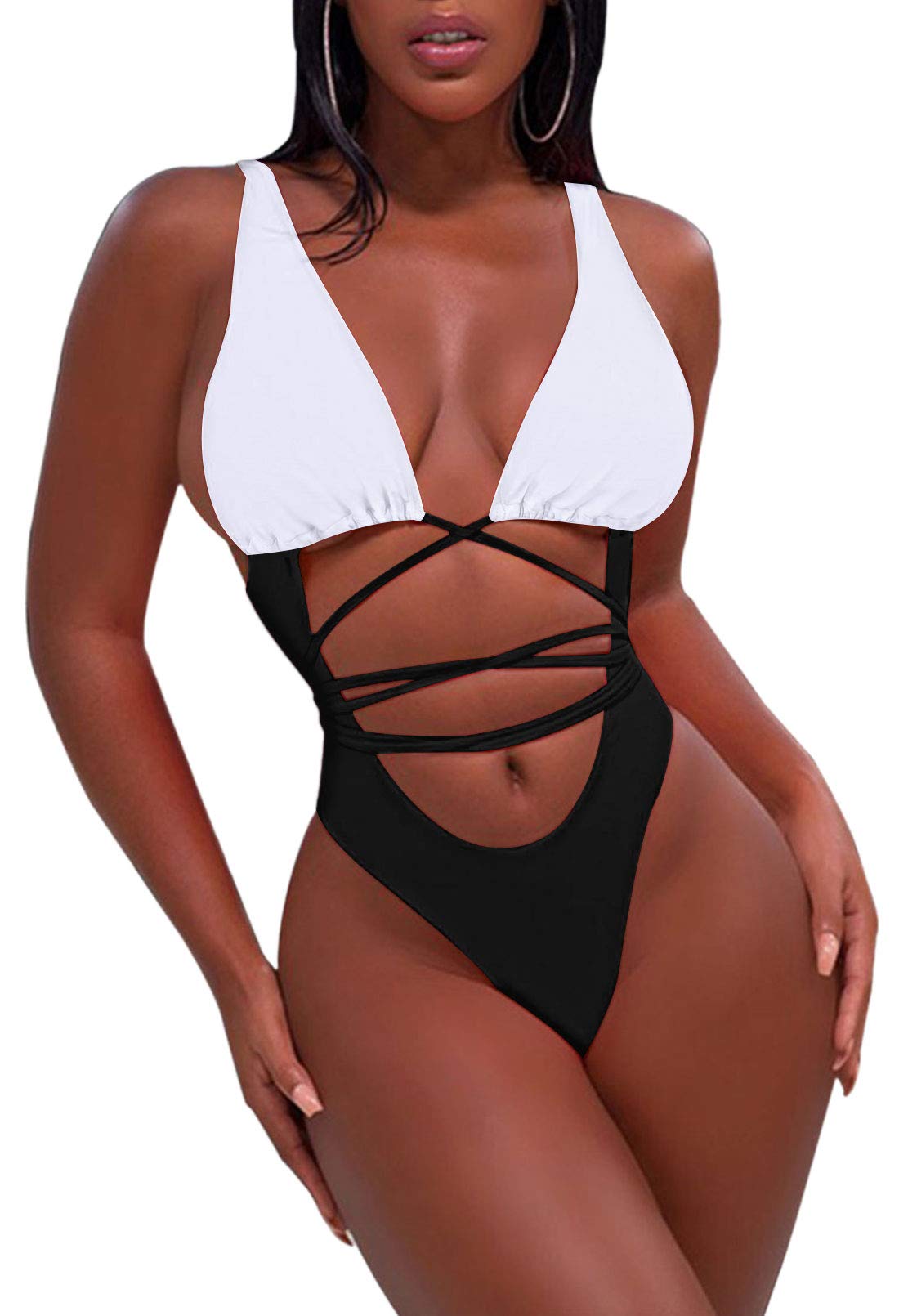 Sovoyontee 2025 Women's Sexy High Cut Cheeky One Piece Swimsuit - Thong Bikini & Monokini Bathing Suit for Beach, Pool & Summer Vacations