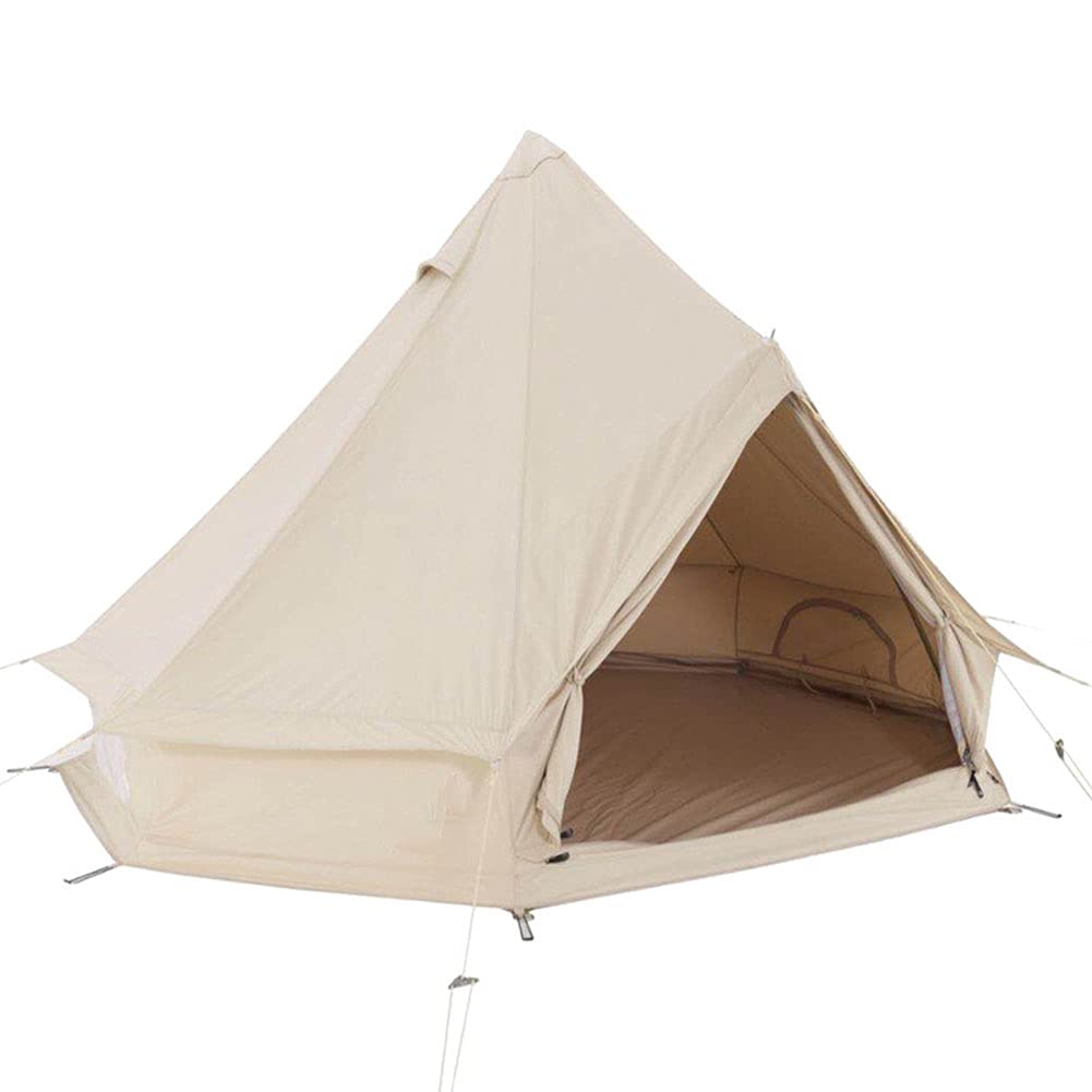 Large 4-Season Cotton Canvas Bell Tent with Oven Hole - Family Camping Yurt Tent for Outdoor Adventures, Hunting & Glamping