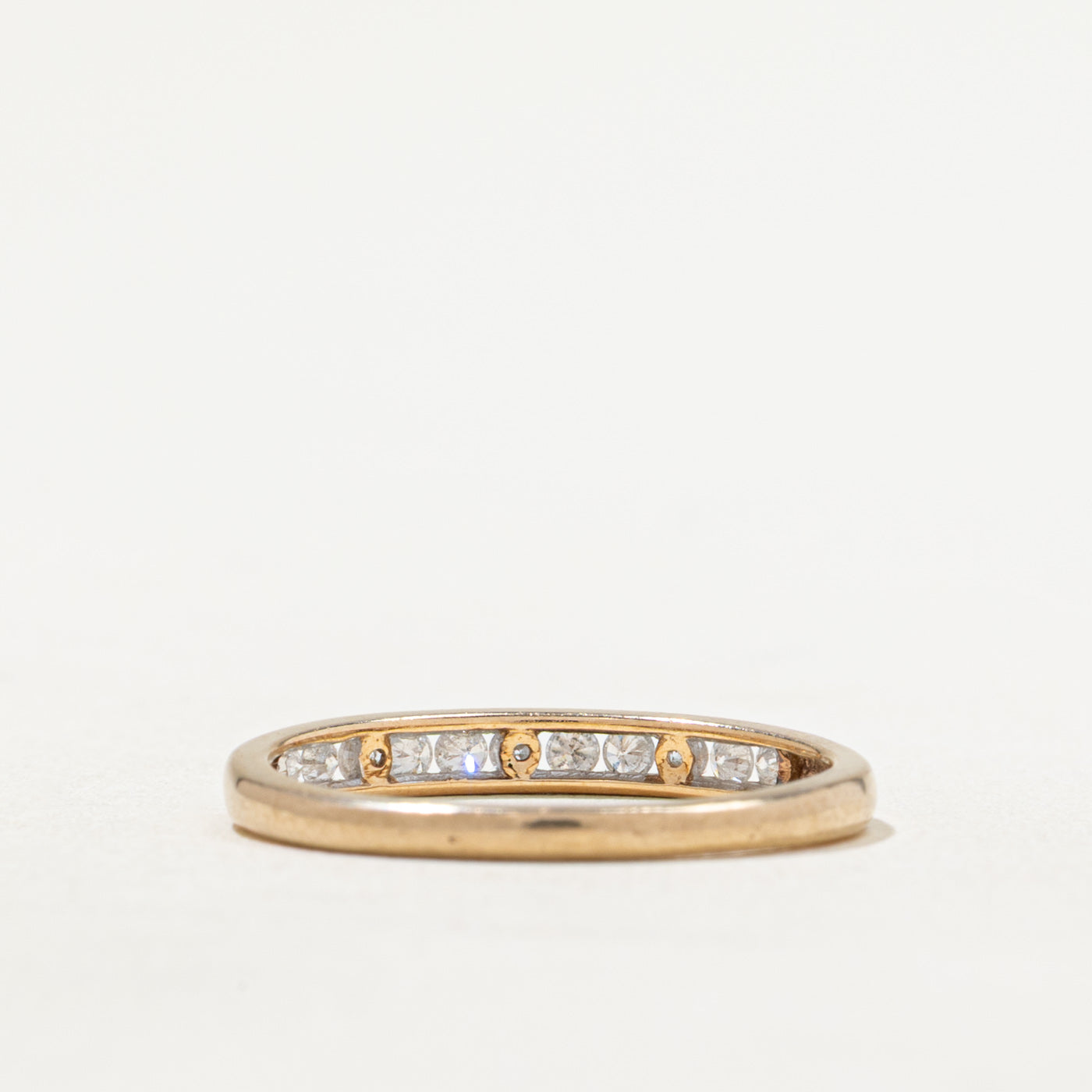 Channel Set Semi Eternity Diamond Band Ring - 0.20ctw Round Cut Diamond Wedding Band, Size 6.5 - Perfect for Anniversary Gifts, Engagement Rings & Bridal Jewelry