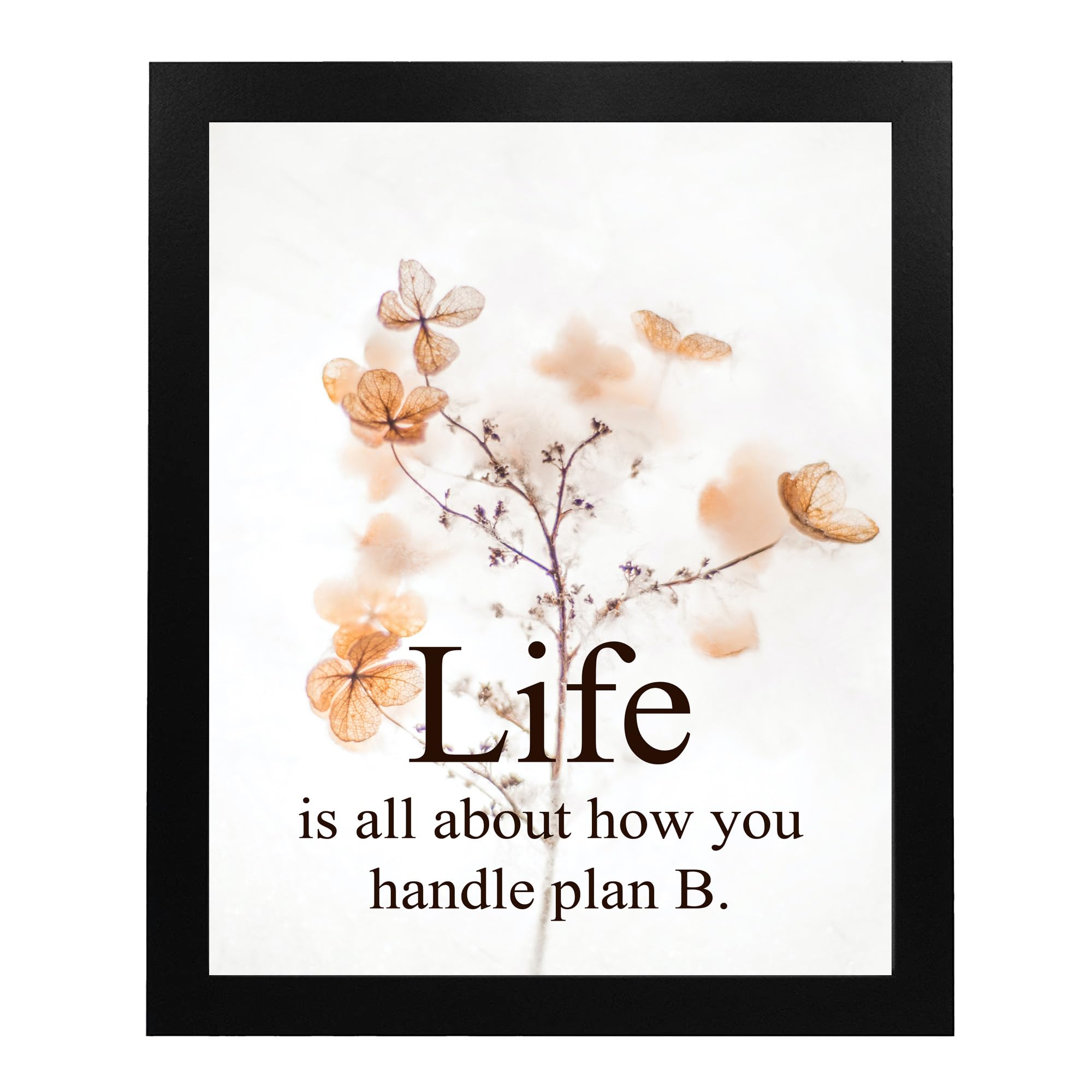 Plan B Flowers Home Decor - Inspirational Floral Wall Art Print for Living Room, Bedroom & Classroom (8x10 Unframed) - Motivational Decor for Home, Office & Dorm Aesthetic