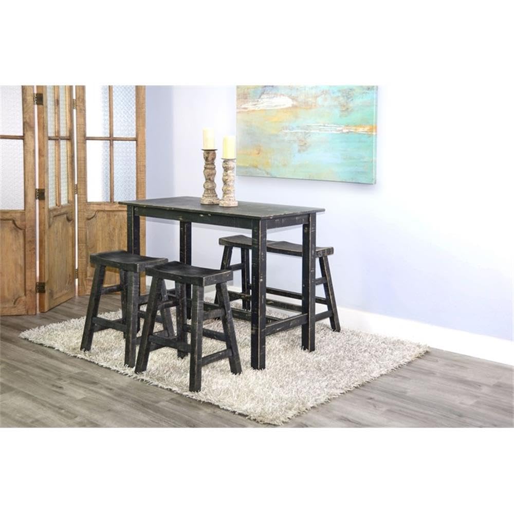 Sunny Designs Marina 24-Inch Farmhouse Style Mahogany Wood Bench in Black Sand - Perfect for Entryway, Dining Room, or Bedroom Decor