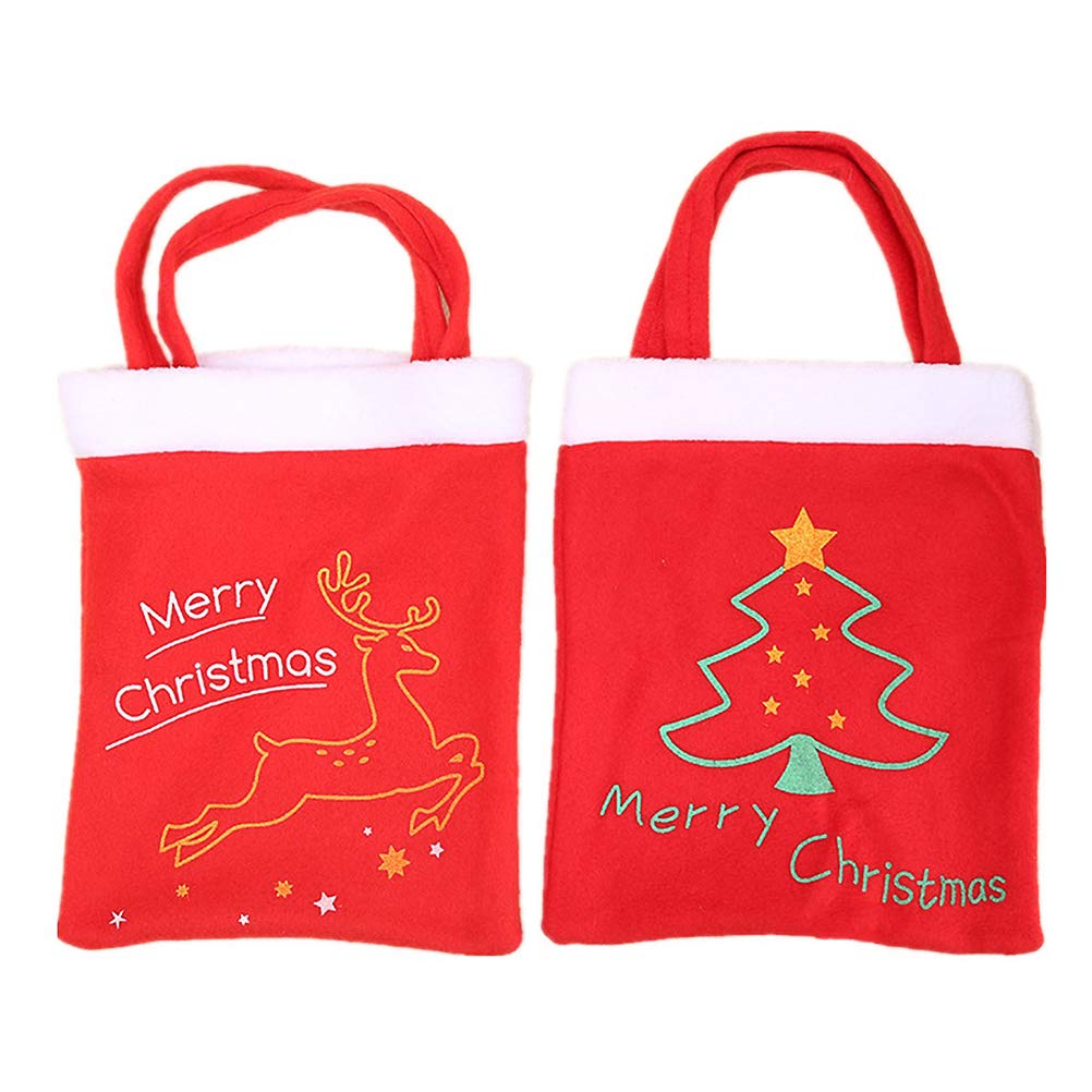 DOITOOL 2-Pack Durable Portable Tote Bags for Storage, Shopping & Travel - Christmas Gift & Holiday Decor (Red) - Perfect for Groceries, Beach Trips & Party Supplies