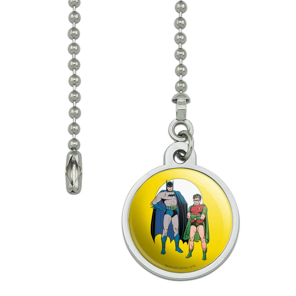 Batman and Robin Themed Ceiling Fan Pull Chain - DC Comics Superhero Light Switch Accessory for Kids Room, Bedroom, and Fan Decor