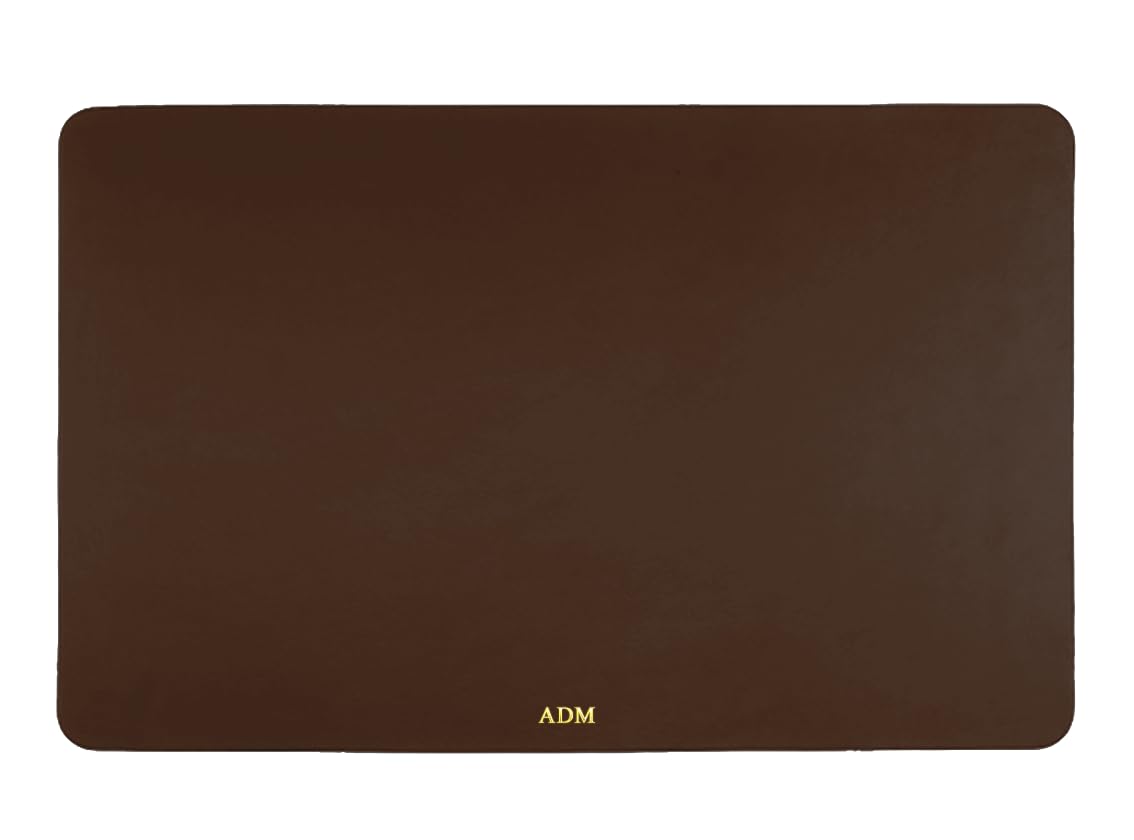 Premium Personalized Leather Desk Blotter - Engraved Office Desk Mat for Home & Work | Custom Leather Desk Pad with Monogram | Perfect for Home Office, Executive Workspace & Gift Giving