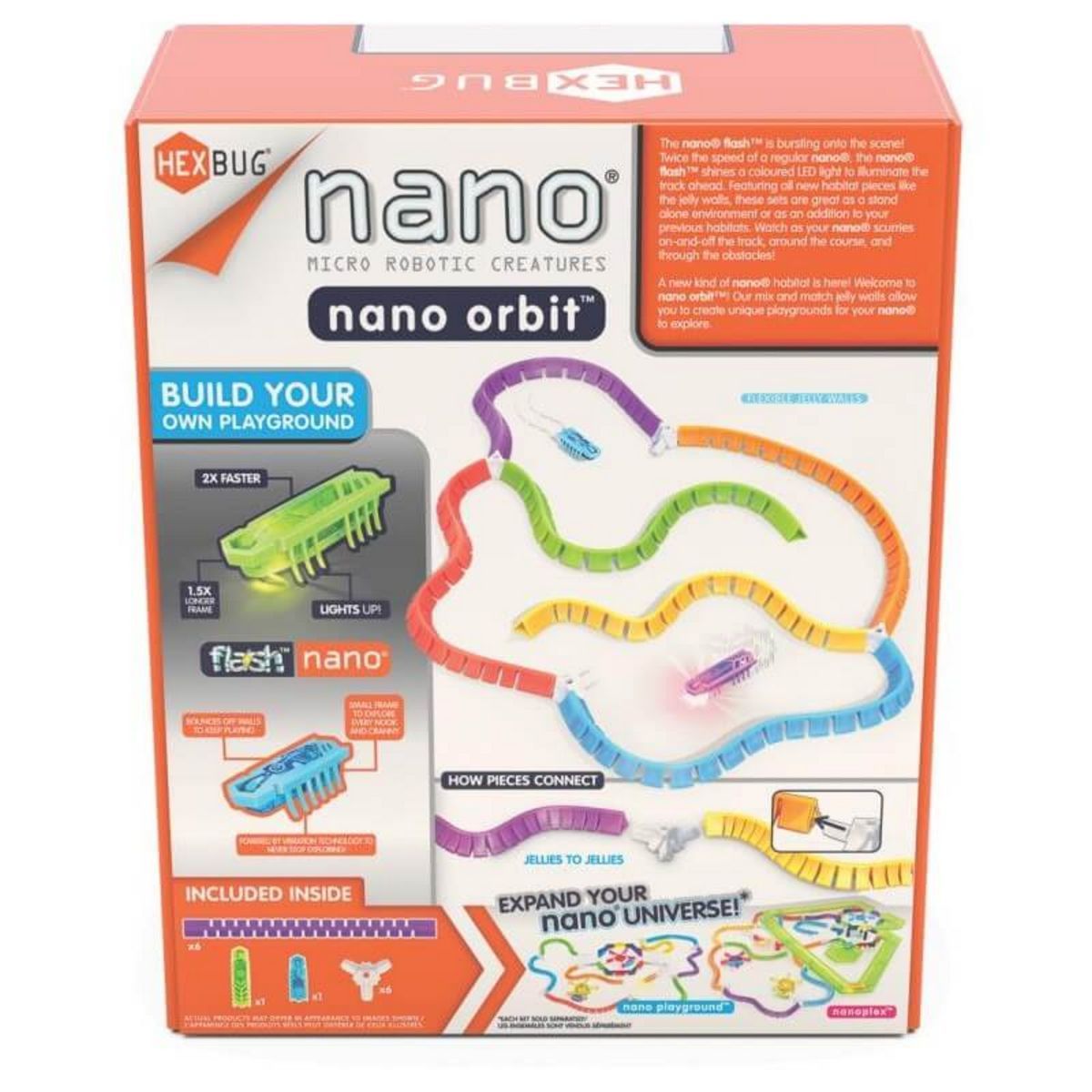 HEX BUG FLASH NANO ORBIT SET - Mini Robotic Toy for Kids, STEM Learning Gadget with LED Lights - Perfect for Indoor Play, Birthday Gifts & Science Experiments