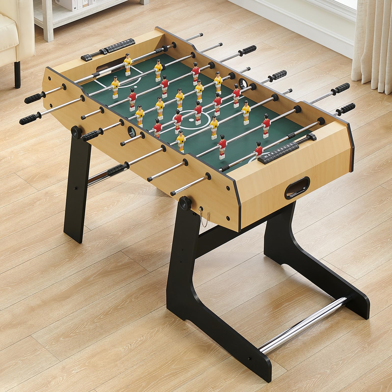 IDEALHOUSE 48” Foldable Foosball Table for Adults & Kids - 26 Soccer Players - Space-Saving Indoor/Outdoor Game Table for Home, Game Room, Parties & Backyard Fun