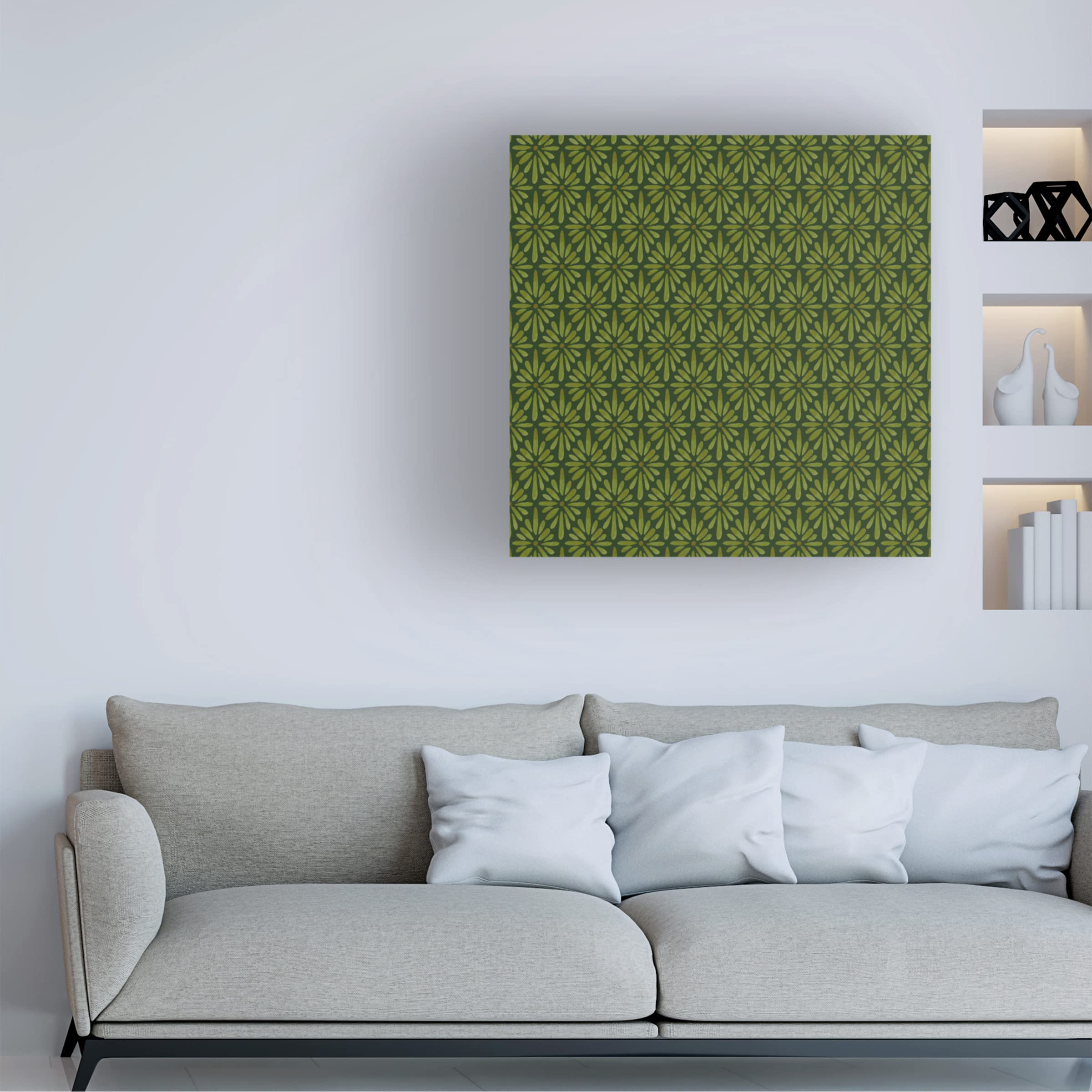 Trademark Fine Art 'Christmas Wreath Pattern' Canvas Wall Art Print by Yachal Design - Perfect for Holiday Home Decor, Living Room & Christmas Gift