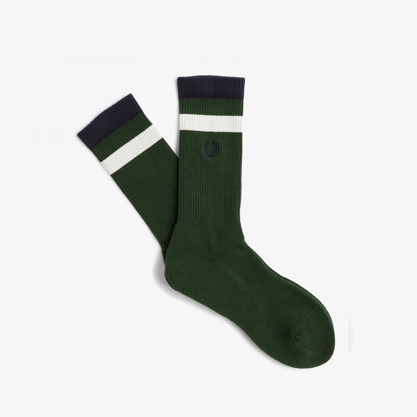 Bold Twin Tipped Socks for Men & Women - Ivy Green Striped Athletic Socks - Perfect for Running, Gym & Casual Wear