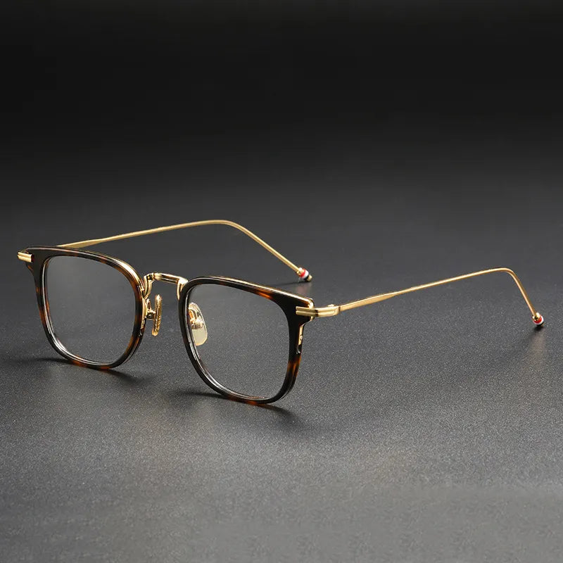 Stylish Unisex Black Square Acetate Eyeglasses with Alloy Frame - Perfect for Work, Reading & Fashion Accessories