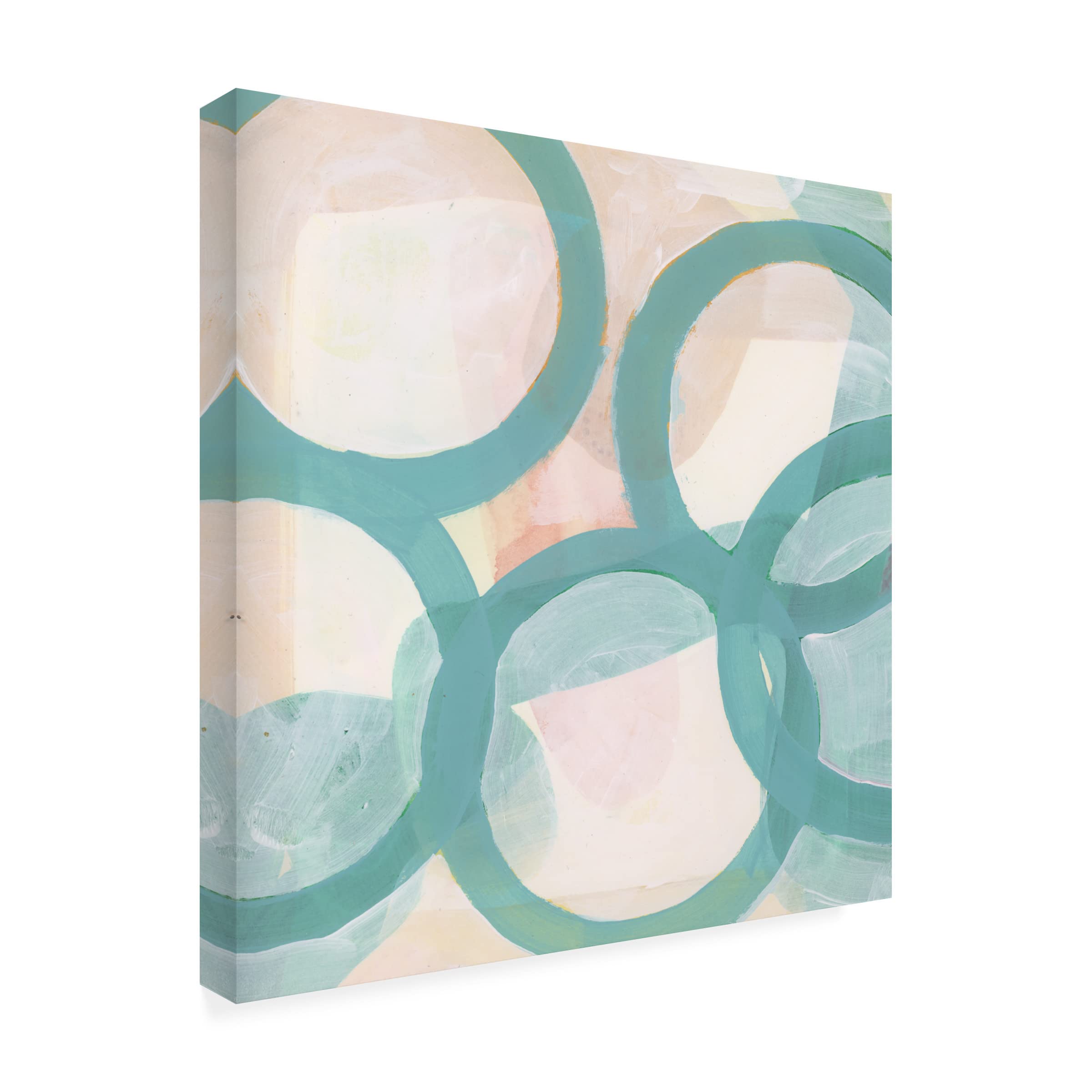 Trademark Fine Art 'Aqua Circles III' Abstract Canvas Wall Art by Cartissi - Modern Home Decor for Living Room, Bedroom & Office