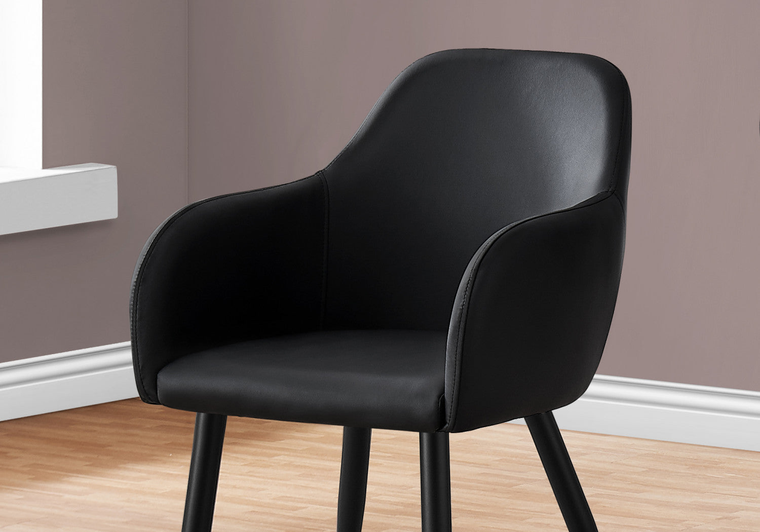 Amara Modern Dining Chairs - Set of 2 Black Upholstered Kitchen Chairs for Dining Room, Kitchen, or Breakfast Nook - Comfortable & Stylish Seating Solution