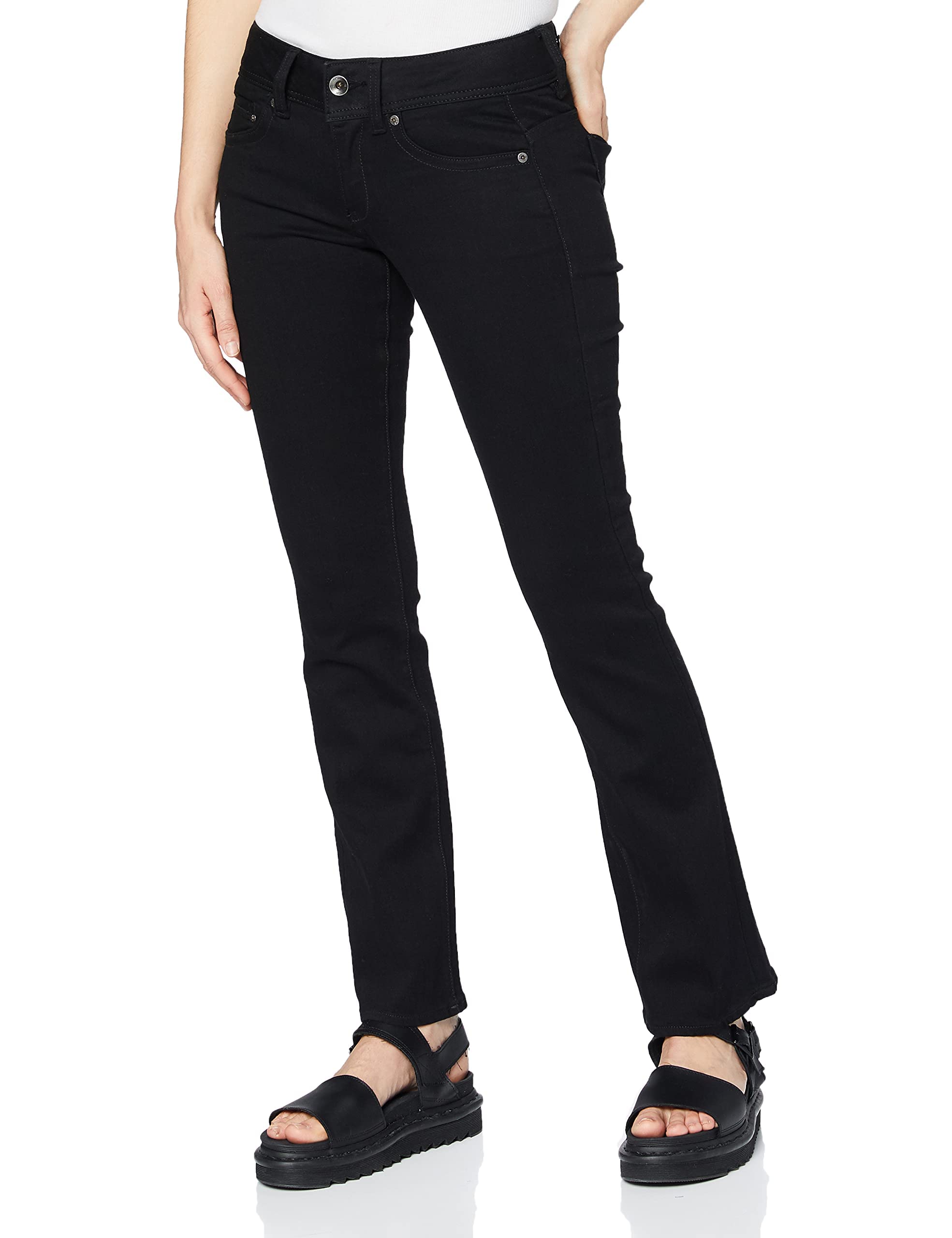G-Star Raw Women's Midge Saddle Mid Rise Bootleg Fit Jean - Medium Wash Stretch Denim for Comfort & Style | Perfect for Casual Wear, Office & Night Out