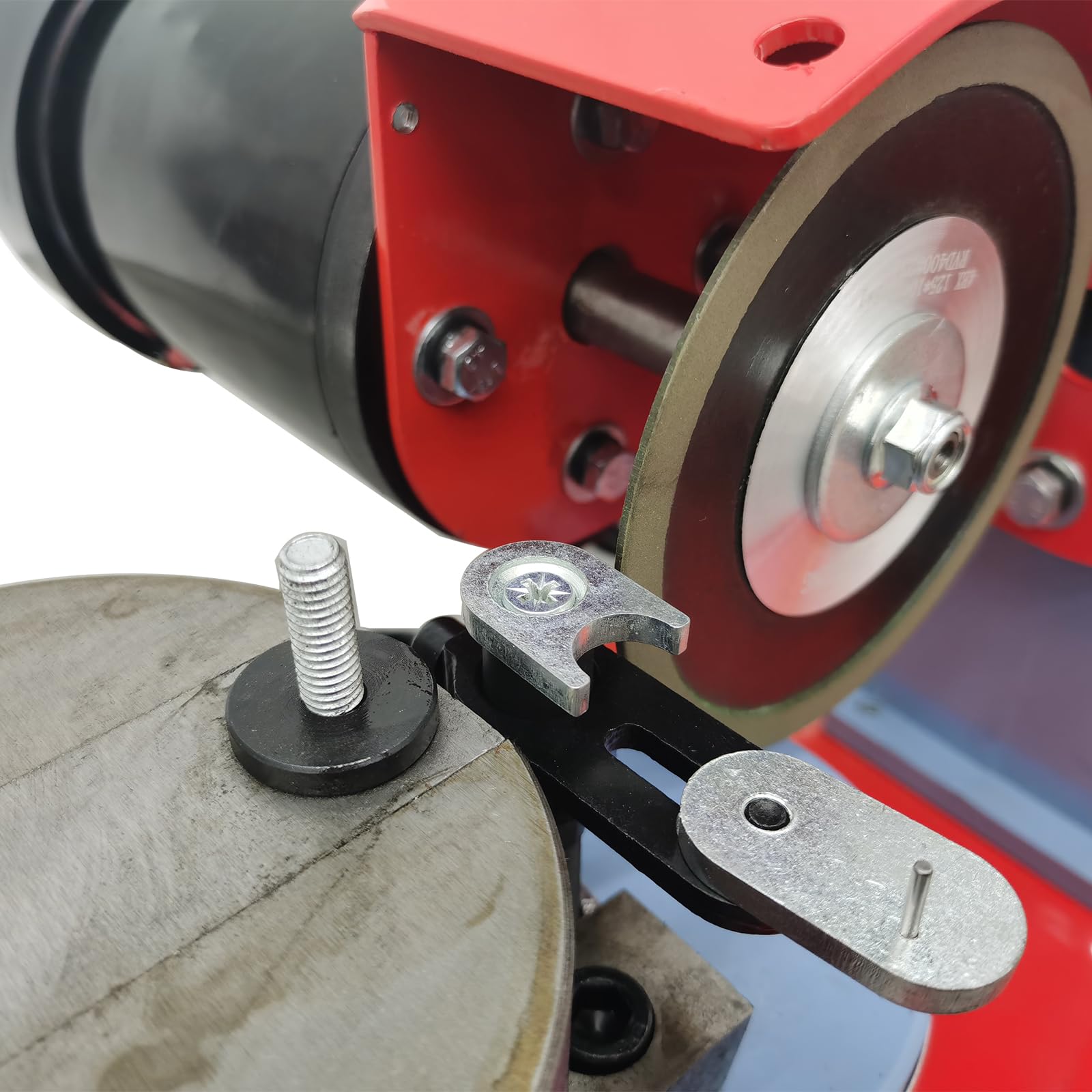 INTBUYING 110V 250W Circular Saw Blade Sharpener with 6 Saw Centerings & 5in Grinding Wheel - Carbide Tipped Saw Blade Grinder Machine for Woodworking & DIY Projects - Perfect for Sharpening Rotary Angle Saw Blades in Home Workshops & Professional Job Sites
