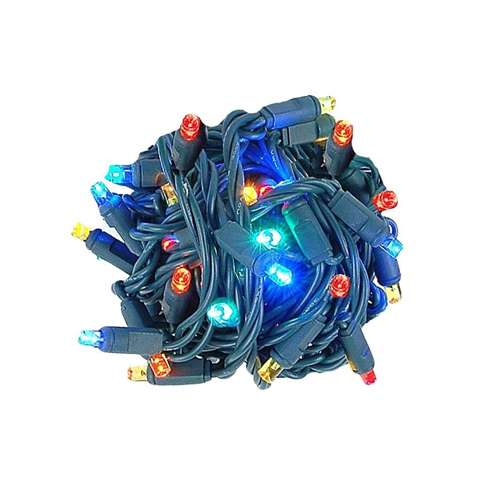 LED Christmas Twinkle Lights - 50 Mini Lights, 25ft Green Wire for Holiday Decor