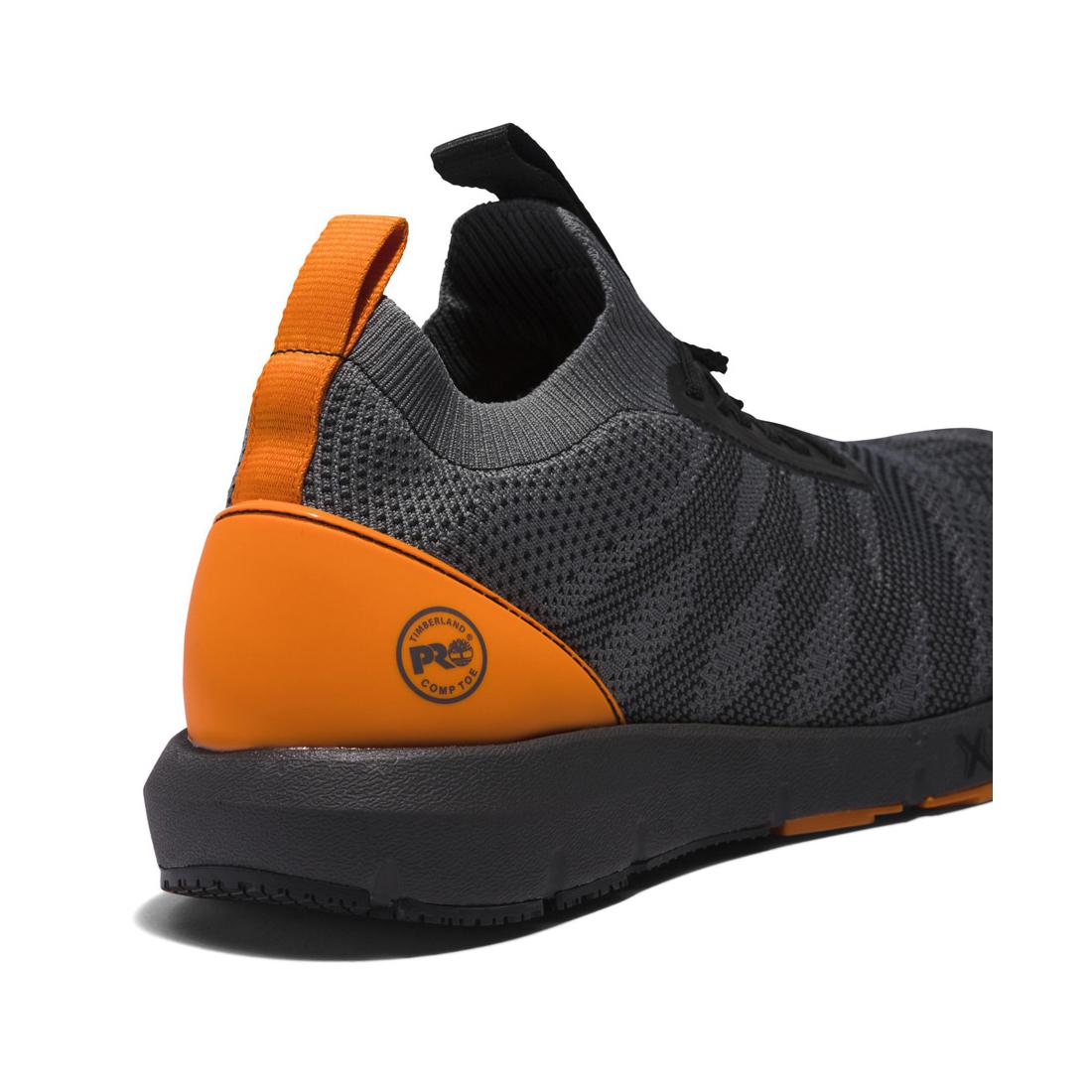 Radius Knit Composite Toe Work Shoes - Lightweight Safety Shoes for Men & Women - Grey Slip Resistant Work Boots for Construction, Warehouse & Industrial Jobs