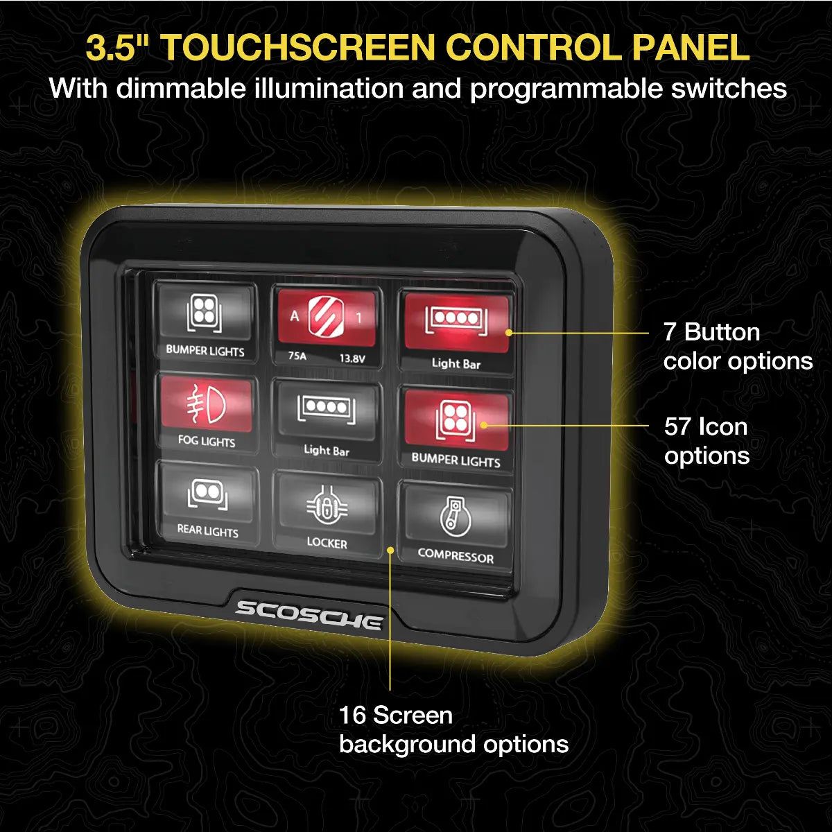 Scosche M8RIX Power Management System with Touchscreen Control Panel – Smart Car Audio & Charging Solution for Vehicles, Boats & RVs