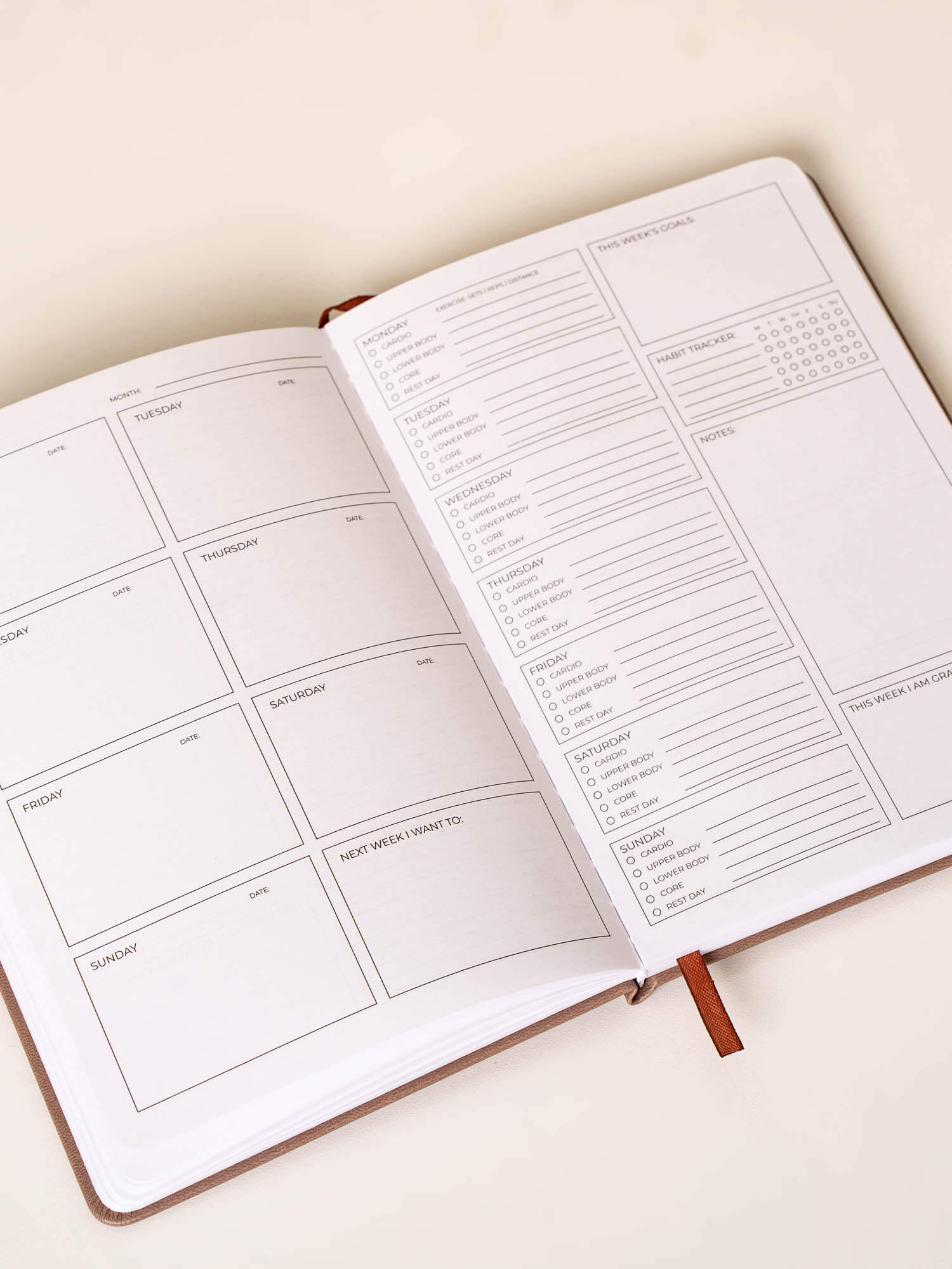2024 Weekly Planner Organizer - Taupe Color for Productivity & Time Management | Perfect for Students, Professionals & Goal Setting
