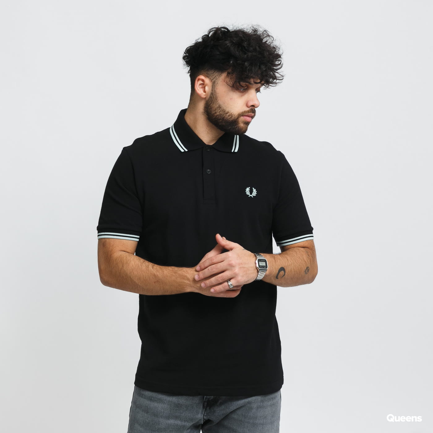 Fred Perry M12 Twin Tipped Polo Shirt for Men - Classic Slim Fit Cotton Pique Shirt with Signature Laurel Wreath - Perfect for Casual Wear, Office & Golf