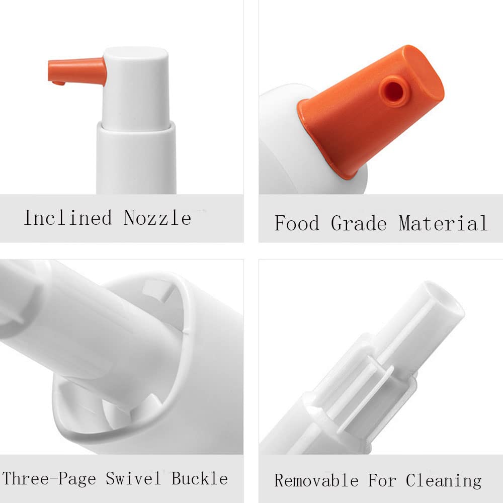 Heavy-Duty Leak Proof Dispenser for Plastic or Glass Bottles - BPA-Free Non-Toxic Pump for Lotion, Soap & Household Use (Pack of 2, Orange) - Perfect for Bathroom, Kitchen & Travel Essentials