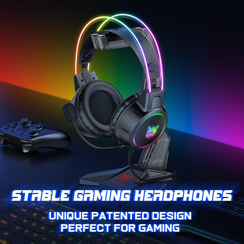 ONIKUMA ST 3 Acrylic Gaming Headset Stand with Hook - Perfect for Desk Organization & Headphone Storage for Gamers