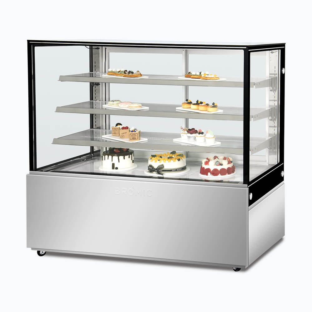Bromic 4-Tier Commercial Cake Display Case - 1500mm Wide, 686L Capacity, Cold Food Showcase for Bakeries & Cafes | Perfect for Wedding Cakes, Pastries, Desserts & Buffet Displays