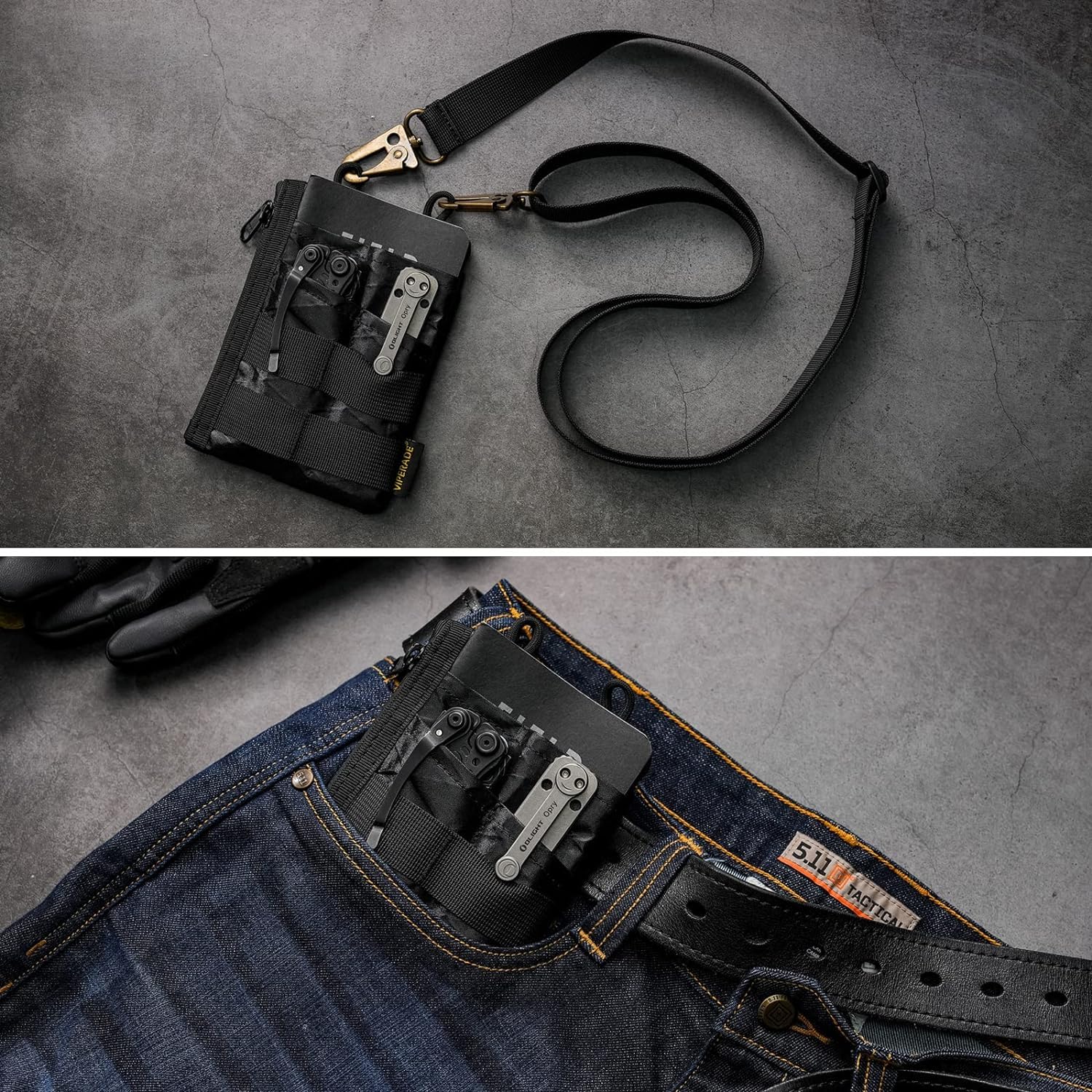 VIPERADE VE18 EDC Pouch - 6 Pocket Compact Tool Organizer Bag for Men, Multi-Tool Storage Pouch with Hook & Loop Closure - Perfect for Everyday Carry, Camping, Hiking & DIY Projects