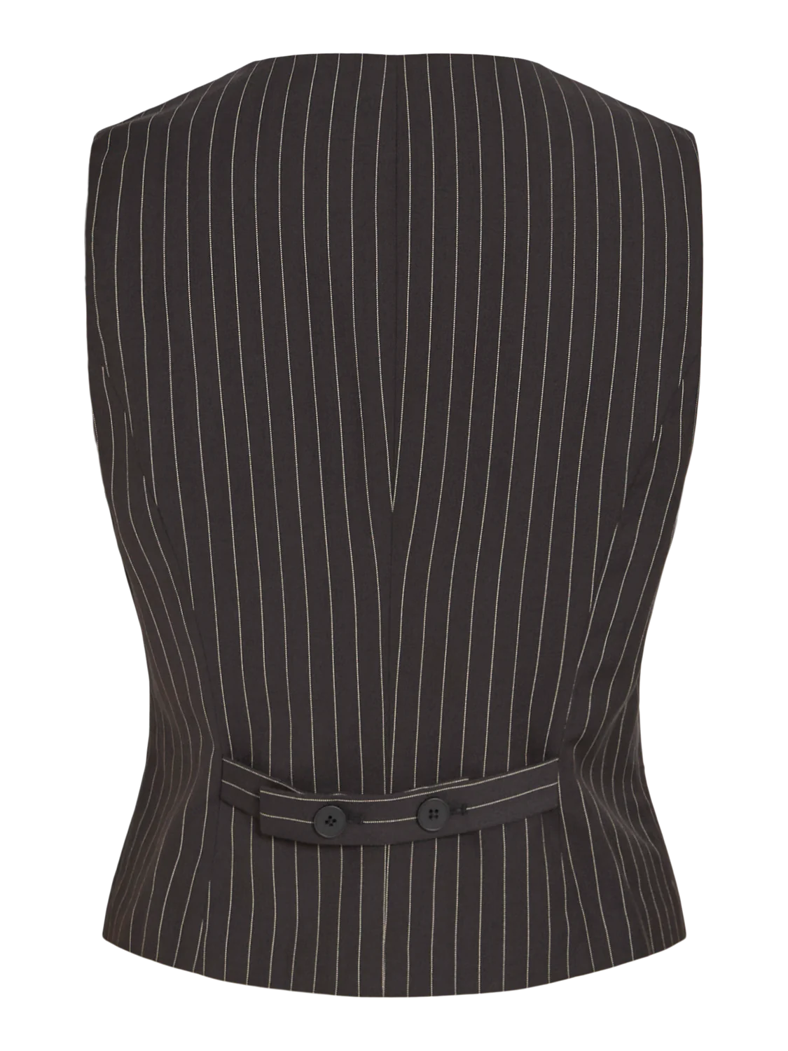 Esma Pinstripe Waistcoat for Women - Classic Black Beauty & Birch Colors - Perfect for Office Wear, Business Meetings & Formal Events