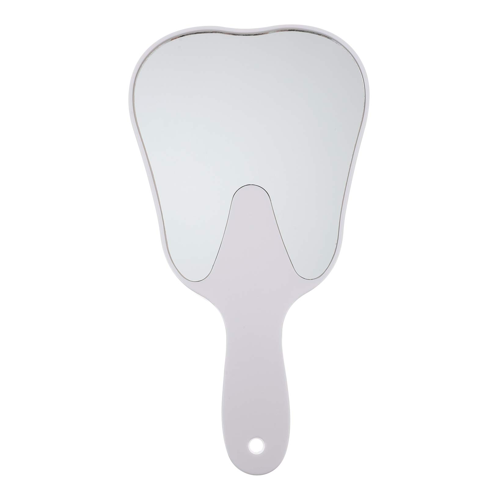 EXCEART Dental Mirror - Tooth Shaped Handheld Mirror for Dentists, Makeup, Barber & Hairdressing - White - Perfect for Patient Exams, Cosmetic Application & Salon Styling