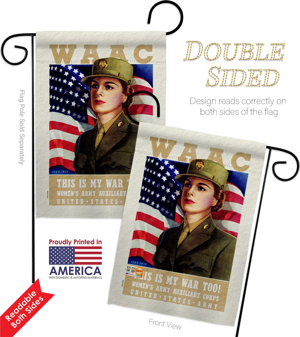 US Army WAAC Garden Flag Set - Double-Sided Military Yard Banner for Veterans & Patriotic Decor (13x18.5in)
