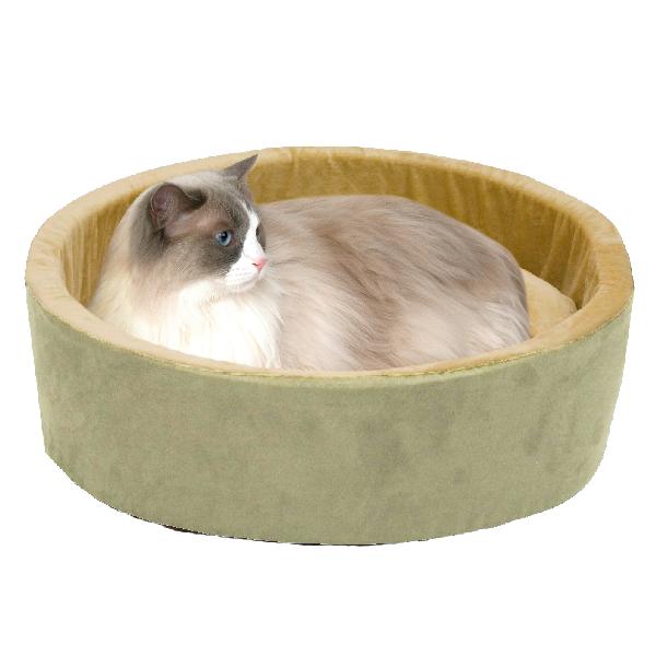 K&H Thermo Kitty Heated Cat Bed - Self-Warming Pet Bed for Indoor Cats, Soft Plush Fleece, 2 Sizes (Small & Large) - Perfect for Winter & Cold Weather Comfort