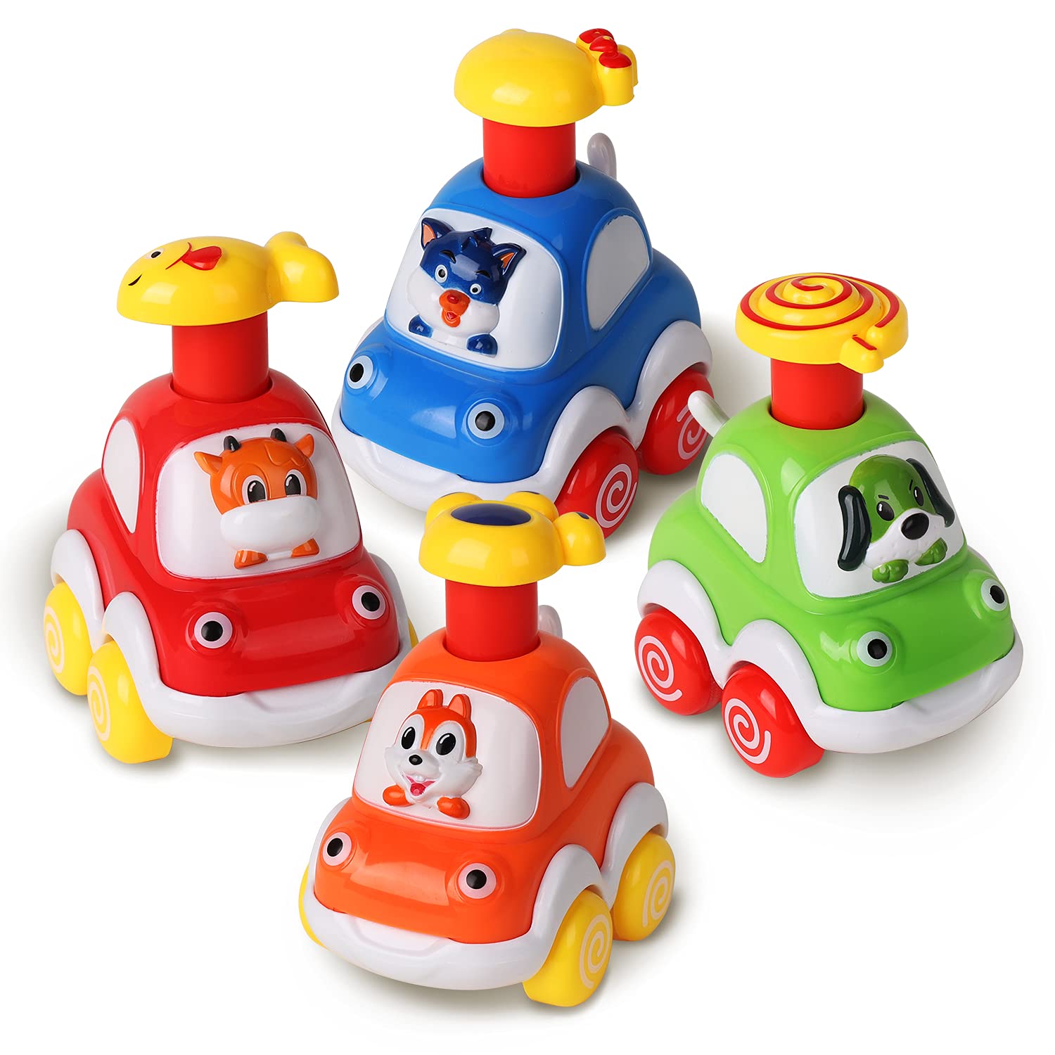 ALASOU Animal Car Toys for 1-2 Year Old Boys | Baby Toys 12-18 Months | Toddler Birthday Gifts for Boys & Girls | Easter Basket Stuffers | Safe & Durable Early Learning Toys for Infants | Perfect for Playtime, Travel & Sensory Development