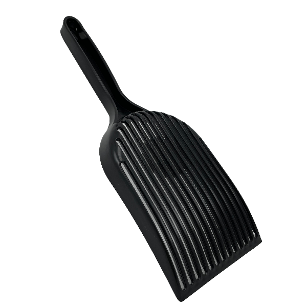 Premium Black Cat Litter Scoop - Durable Stainless Steel with Ergonomic Handle for Easy Cleaning | Ideal for Litter Box Maintenance & Multi-Cat Households