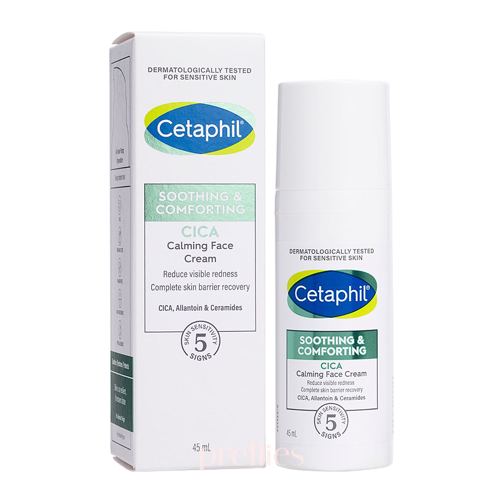 Cetaphil Soothing & Comforting CICA Calming Face Cream 45ml - Sensitive Skin Moisturizer for Dry, Irritated Skin - Perfect for Daily Skincare Routine & Post-Procedure Care