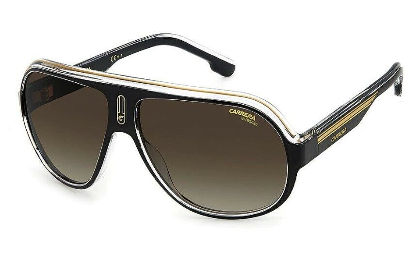 Carrera Speedway N 2M2 HA Black Gold Brown Gradient Aviator Sunglasses for Men - Stylish UV Protection for Driving, Outdoor Sports & Fashion