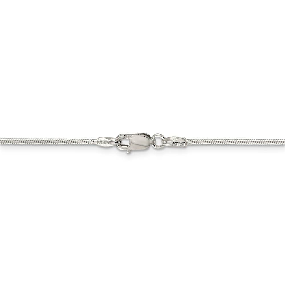 1.25mm Sterling Silver Snake Chain Necklace for Women - Round Solid Black Bow Pendant, Elegant Layering Jewelry for Daily Wear & Special Occasions
