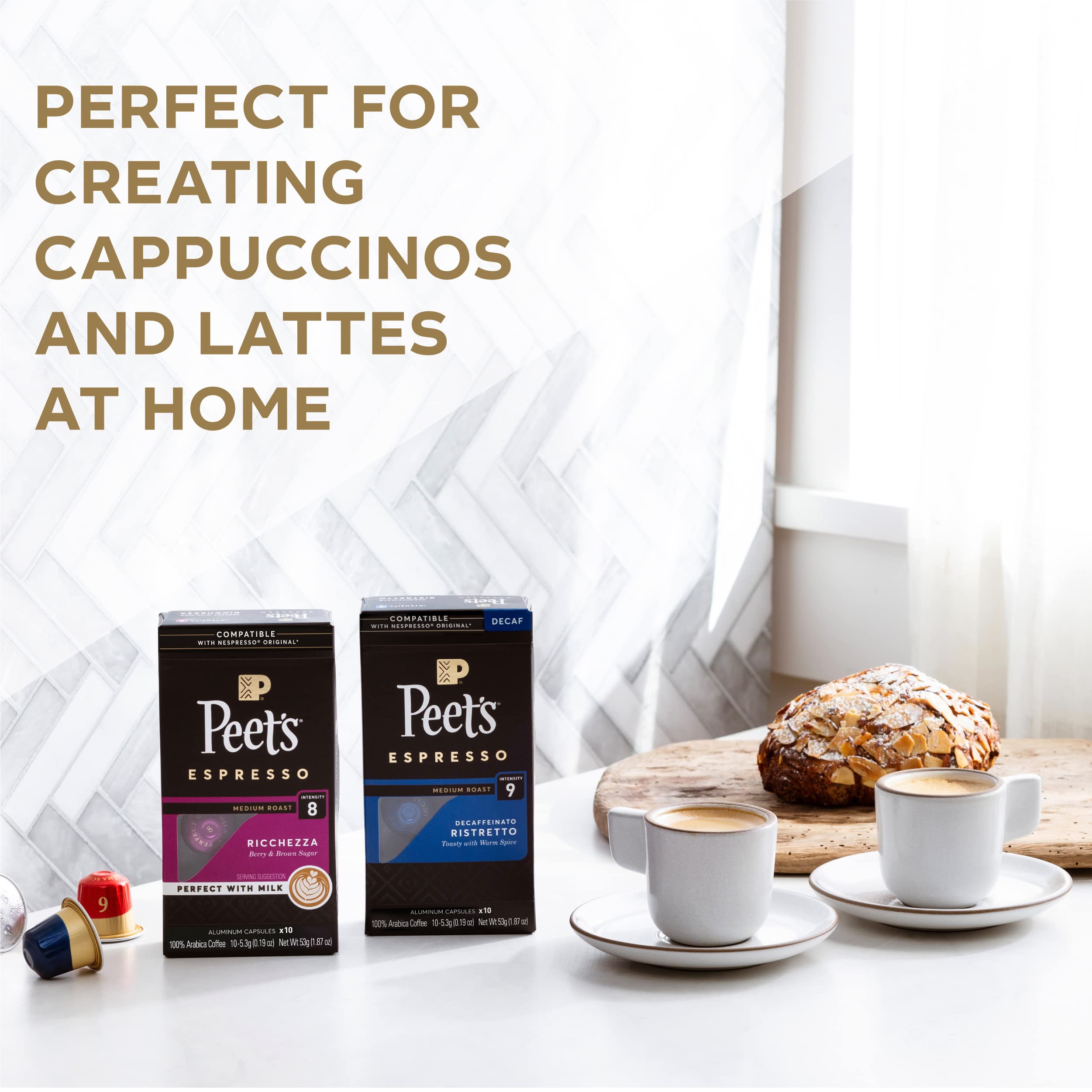 Peet's Coffee Gifts - 40 Count Espresso Coffee Pods Variety Pack (Dark & Medium Roast) | Perfect for Keurig Machines, Office Coffee Breaks & Home Brewing