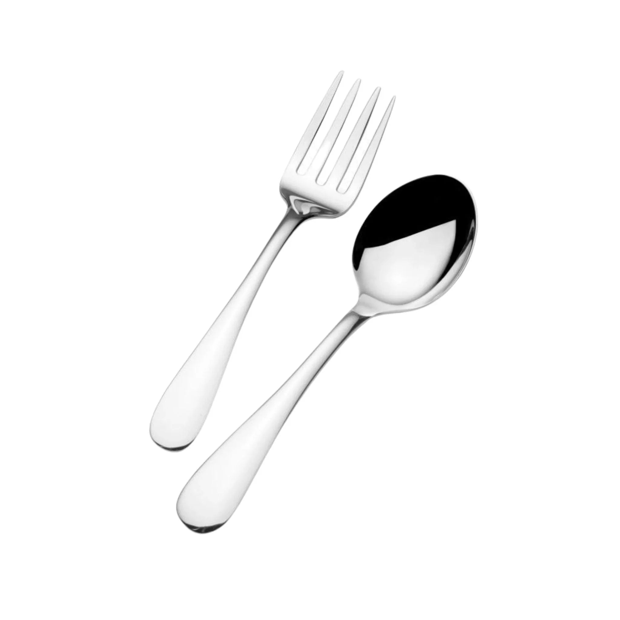Classic Baby Fork and Spoon Set - Stainless Steel Toddler Utensils for Self Feeding - Perfect for Babies Learning to Eat Independently at Home or On the Go