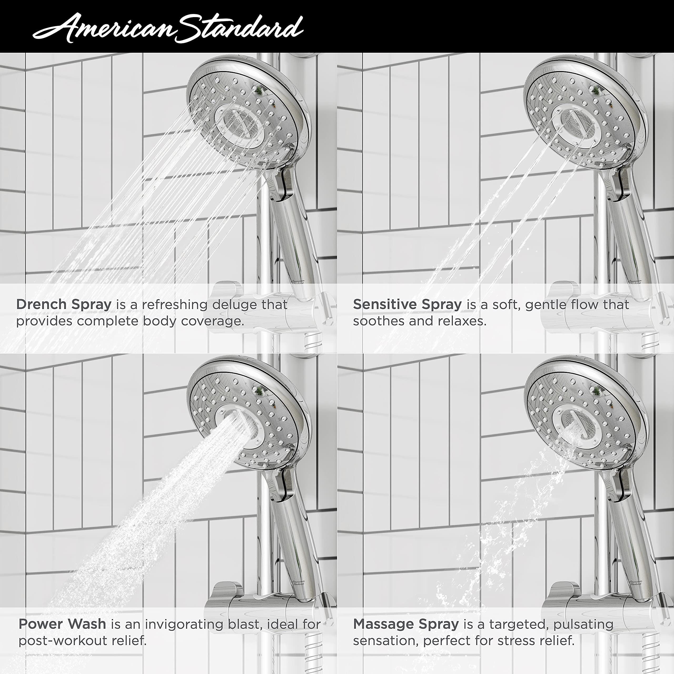 American Standard 9238759.295 Spectra Filtered Hand Shower Rail System in Brushed Nickel - Adjustable Shower Head with Water Filter for Bathroom Spa Experience