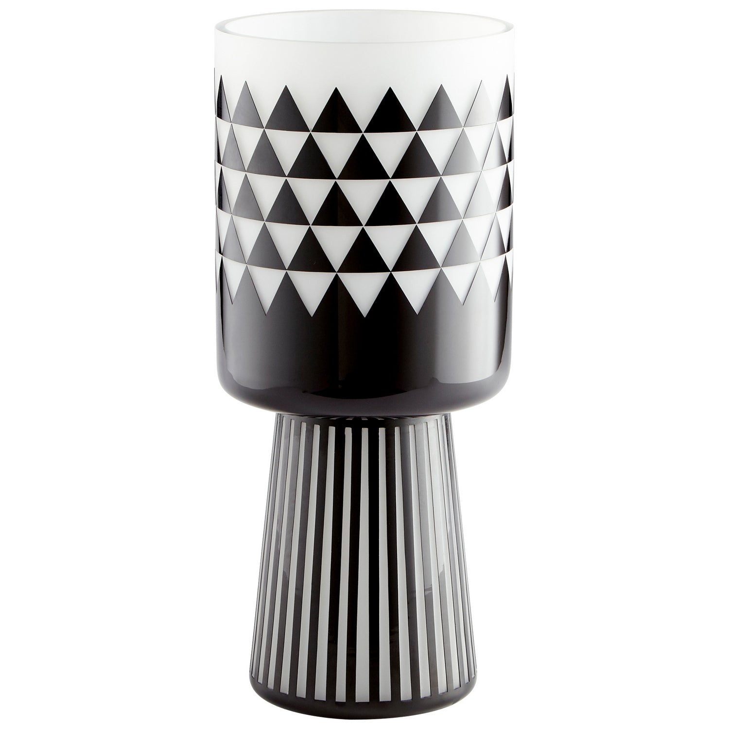 Cyan Design 11092 Vector Vase - Large Black and White Ceramic Vase for Modern Home Decor | Perfect for Living Room, Dining Table & Wedding Centerpieces