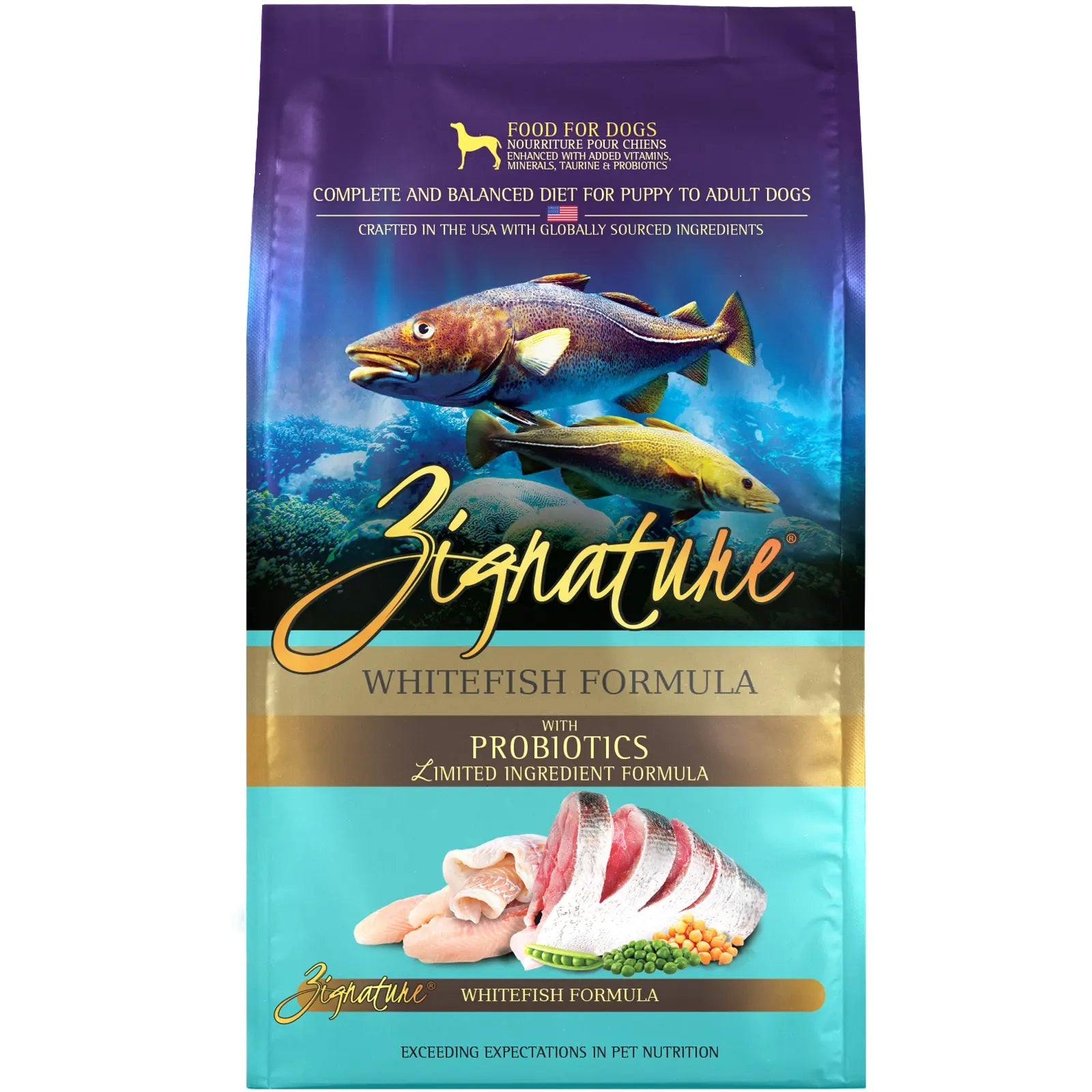 Zignature Whitefish Formula Grain-Free Dry Dog Food for Sensitive Stomachs - High Protein, Hypoallergenic - Perfect for Adult Dogs with Allergies or Digestive Issues (Indoor & Outdoor Use)