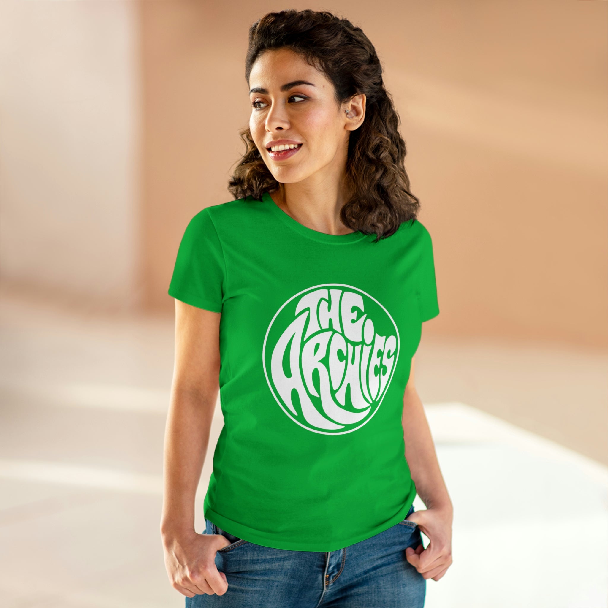 The Archies Band Circle Design Women's Midweight Cotton T-Shirt - Soft Vintage Graphic Tee for Casual Wear, Concerts & Music Lovers