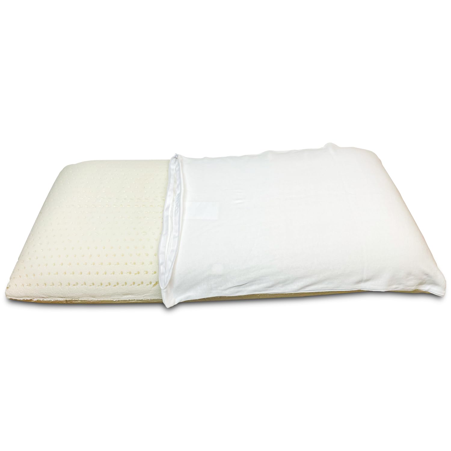 Organic DS Latex Pillow with GOTS Certified Cotton Cover - King Size Medium Firmness for Neck Pain Relief & Head Support | Ideal for Side, Back & Stomach Sleepers | Perfect for Bedroom, Guest Room & Travel Use