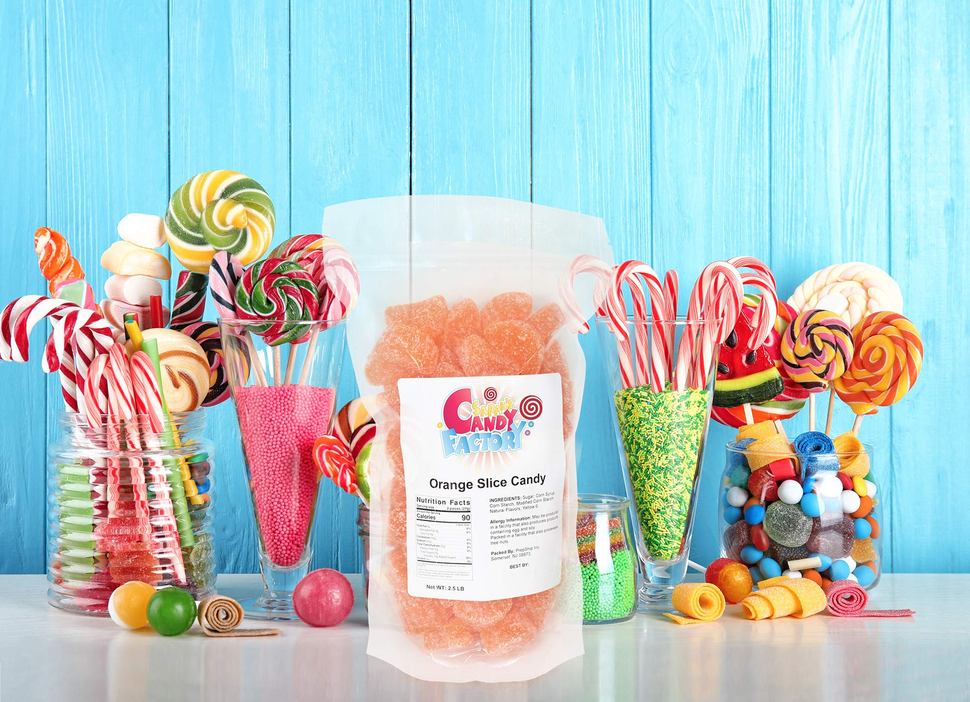 Sarah's Candy Factory Orange Slice Candy - 2.5 Lbs Resealable Bag | Sweet & Tangy Orange Flavored Candy for Parties, Gifts & Snacking