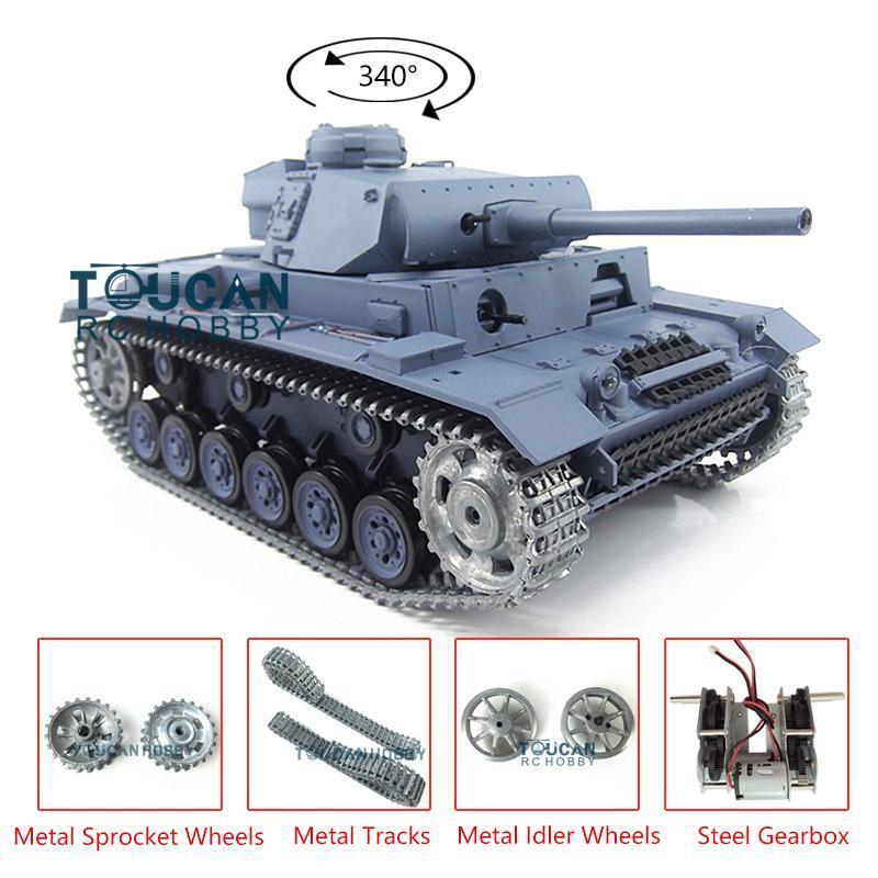 Upgraded Henglong 1/16 German Panzer III L RTR RC Tank Model 3848 - US Stock | Metal Tracks, 340° Turret, Steel Gearbox, Sound & Smoke System | Perfect for Military Enthusiasts, Collectors & RC Hobbyists