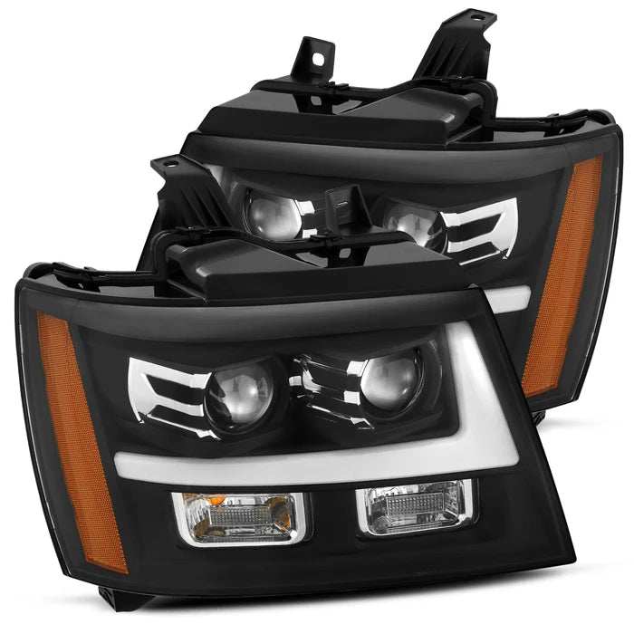 07-14 Chevrolet Tahoe/Suburban & 07-13 Avalanche LUXX Series Black LED Projector Headlights - High Performance Lighting for Night Driving & Off-Road Adventures