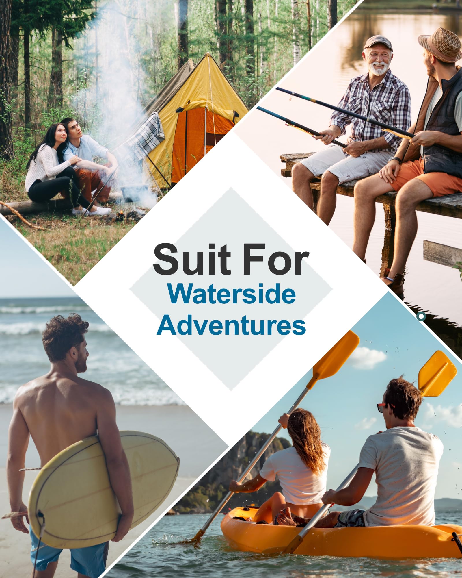Waterproof Dry Bag Backpack 5L 10L 20L 30L 40L - Lightweight Roll Top Pouch with Phone Case for Kayaking, Beach, Boating, Paddleboarding, Camping, Fishing - Ideal for Outdoor Adventures, Water Sports & Travel Essentials