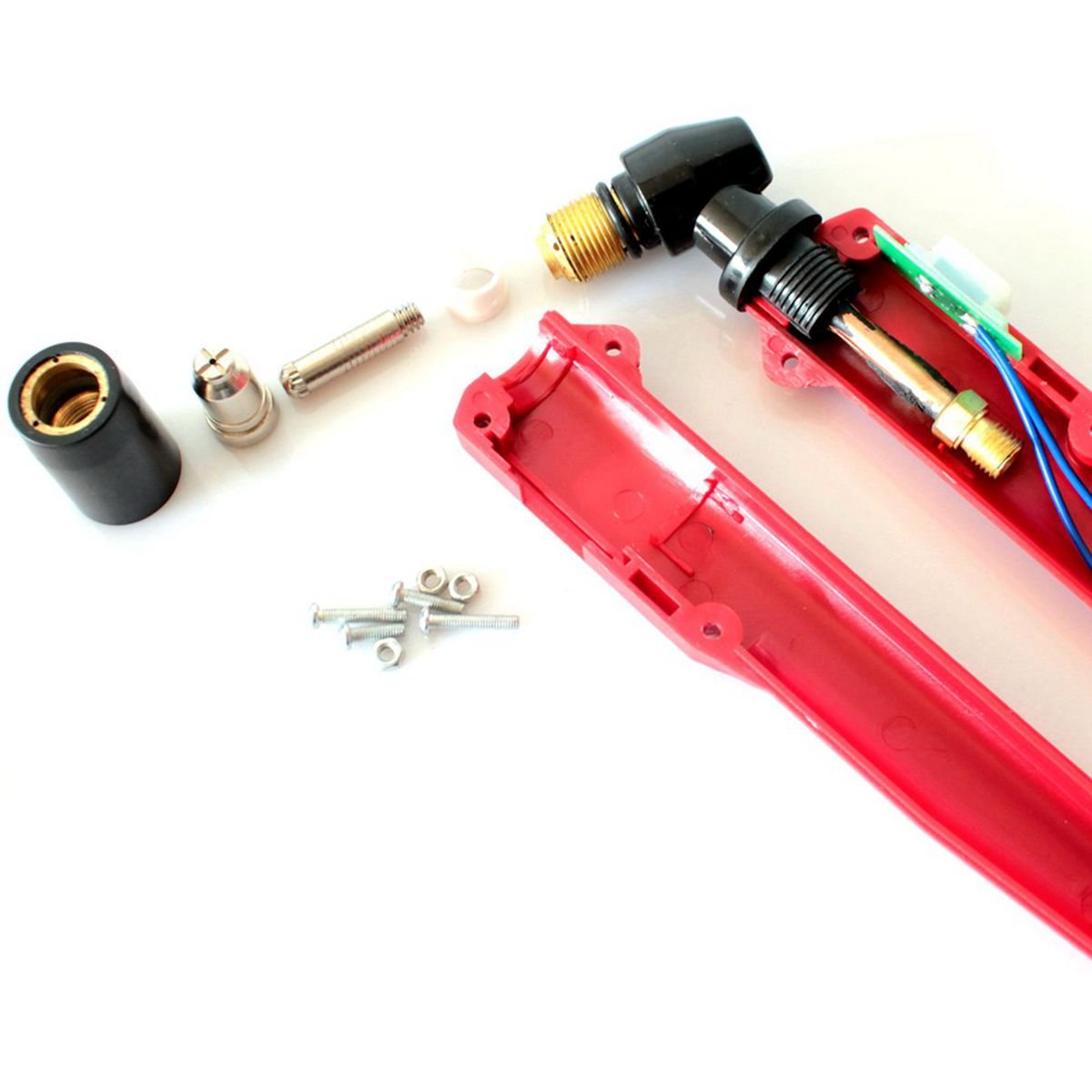Red Handle Head Body with Built-in Button Switch - Perfect for Industrial Equipment, Machinery, and DIY Projects